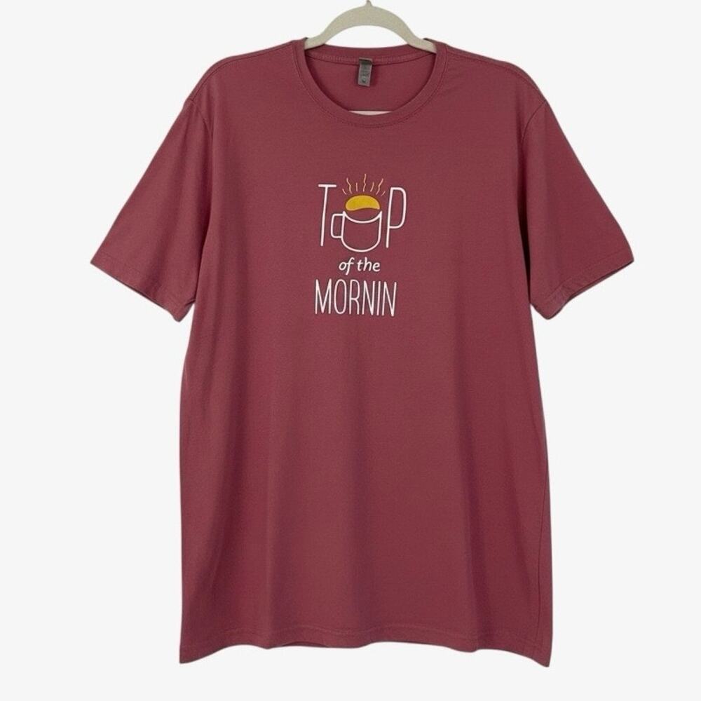 Next Level Apparel Pink Top of the Mornin Graphic Tee